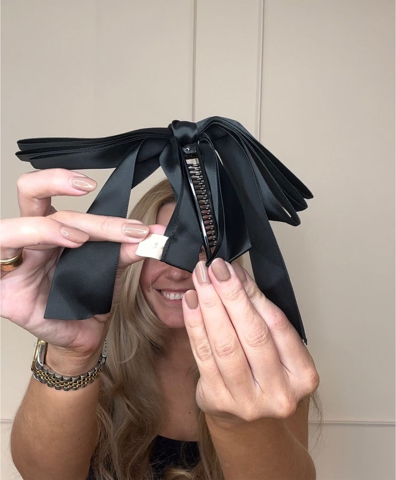 Black Bow Hair Clip