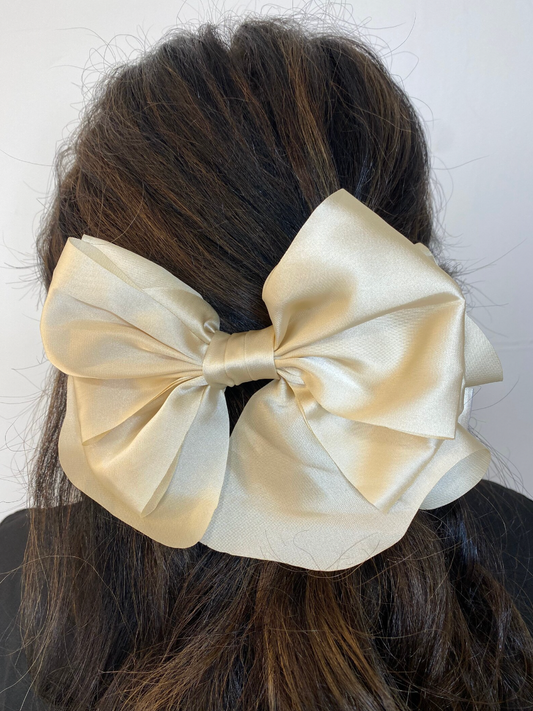 Cream Hair Bow