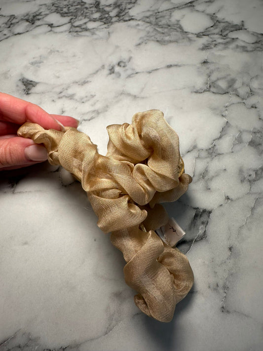 Beige Scrunch Mini Claw Clip