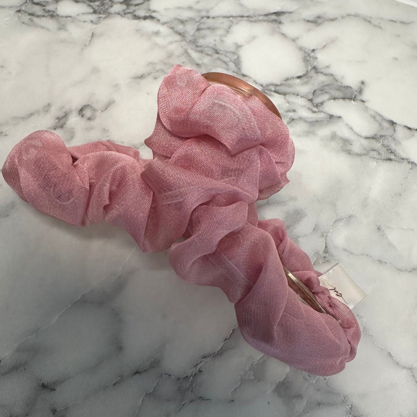 Blush Scrunch Mini Claw Clip