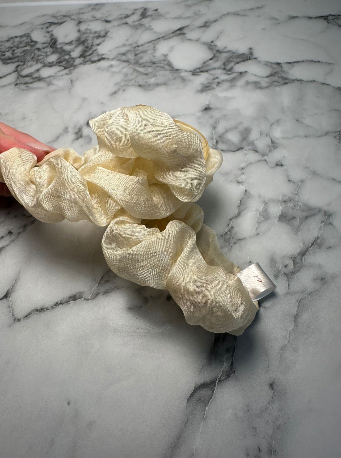 Ivory Scrunch Mini Claw Clip