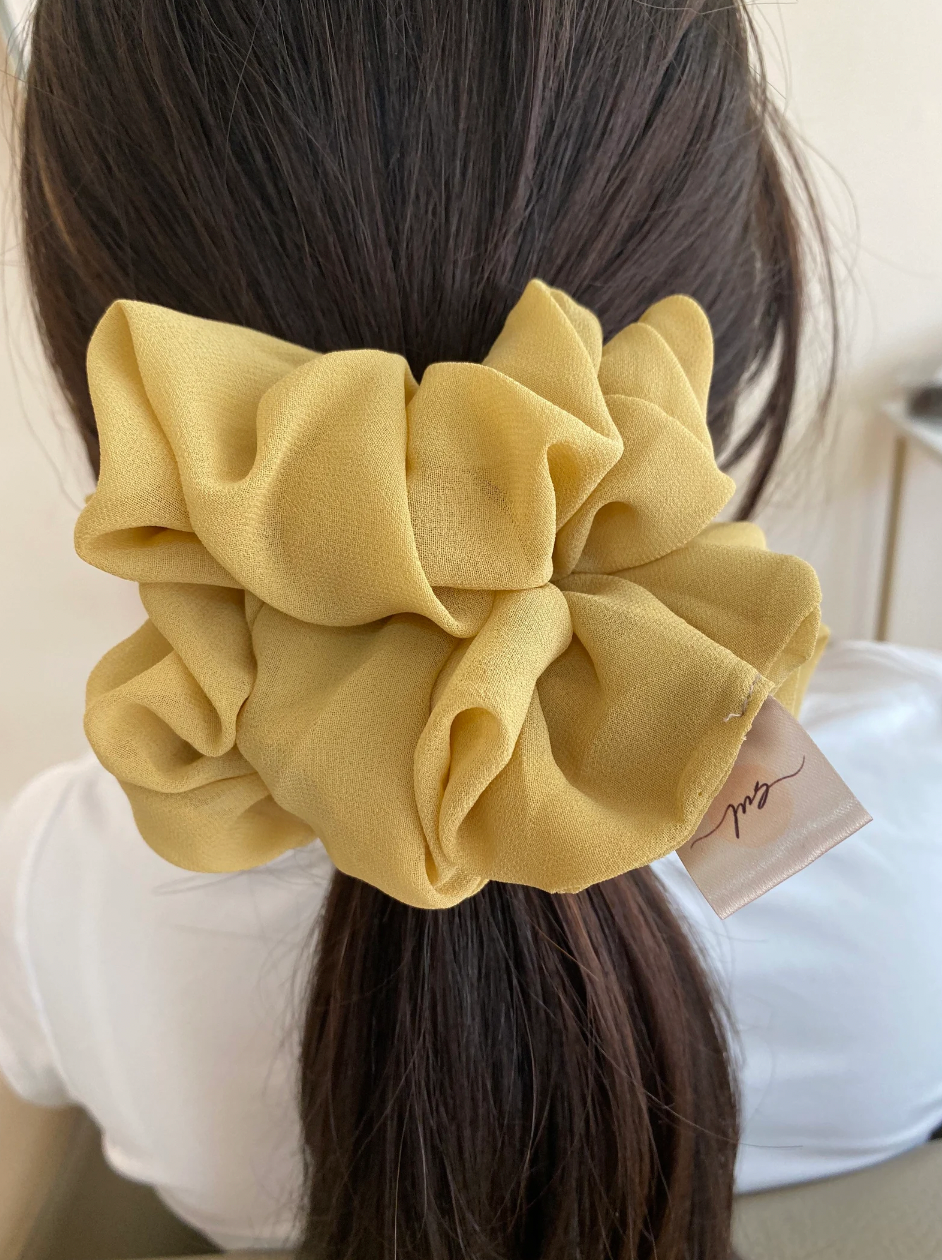 Mustard Extra Large Hair Scrunchie